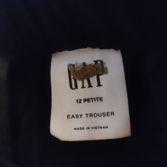 New Gap Linen Blend Pleated Easy Trouser Wide Leg Pants 12 Petite Black 32"x27" - Picture 6 of 7